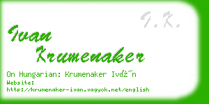 ivan krumenaker business card